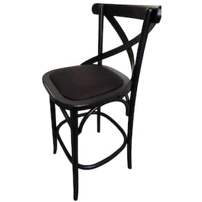 Banqueta Bruna X Selva Miolo Estofada Rattan Tingido Tabaco Gourmet Bancada Bistrô Tabaco
