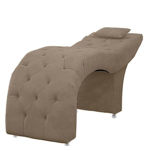 Maca Estofada Capitone Julia Para Estetica Facial Sombrancelha E Cilios Suede Cor Capuccino
