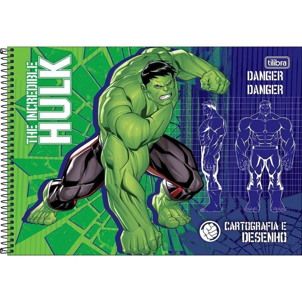 Caderno De Desenho Hulk Tilibra - 80 Folhas Danger Danger