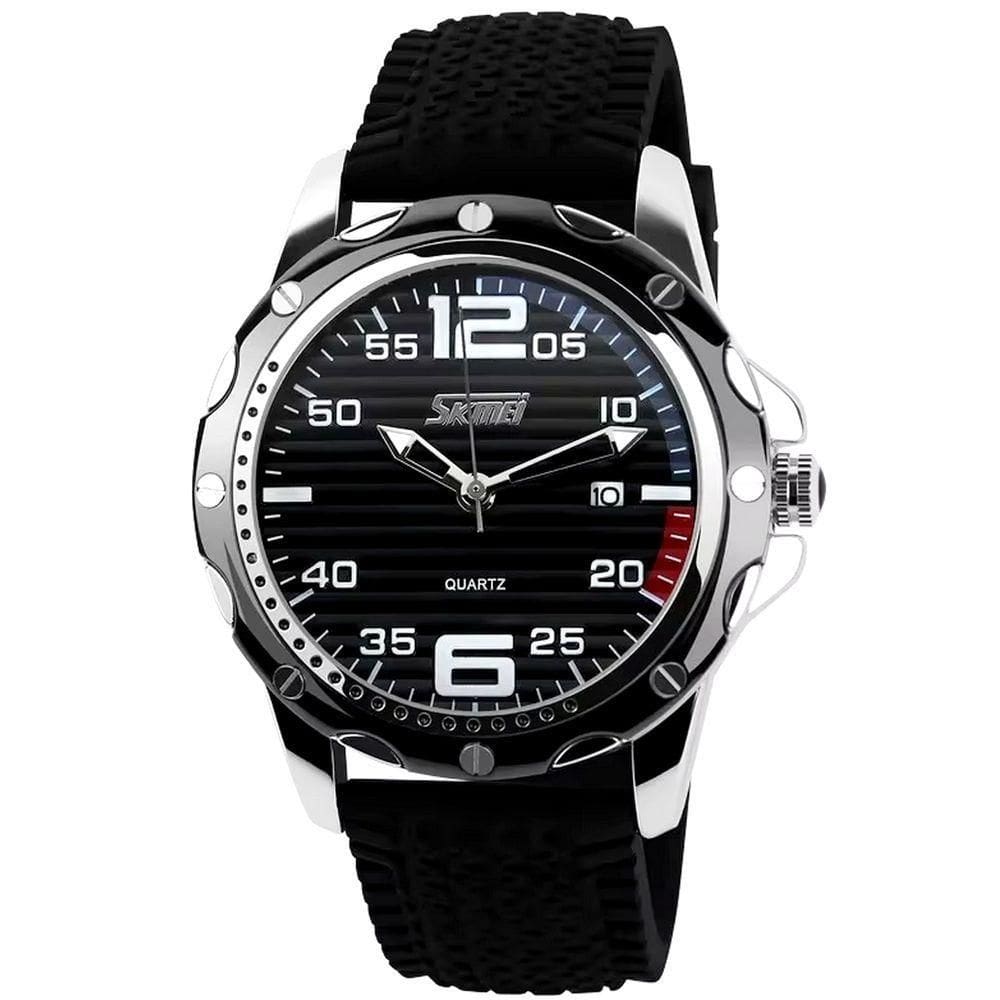 Relógio Esportivo Com Pulseira De Silicone À Prova Da Água 3atm Preto