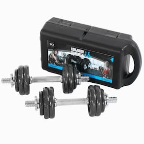 Kit Maleta Halteres Completa 15kg Barra Anilha Dumbbell WCT