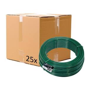 Kit C/ 25 Arame P/ Tela Revestido Pvc 1kg Verde Bwg14 2,11mm