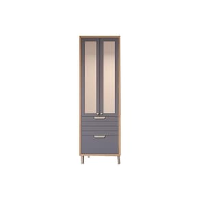 Paneleiro De Cozinha Cristaleira Eloise C-3 Portas Vidro Reflecta E 1 Gaveta 70m Freijo-titanium - Mgm