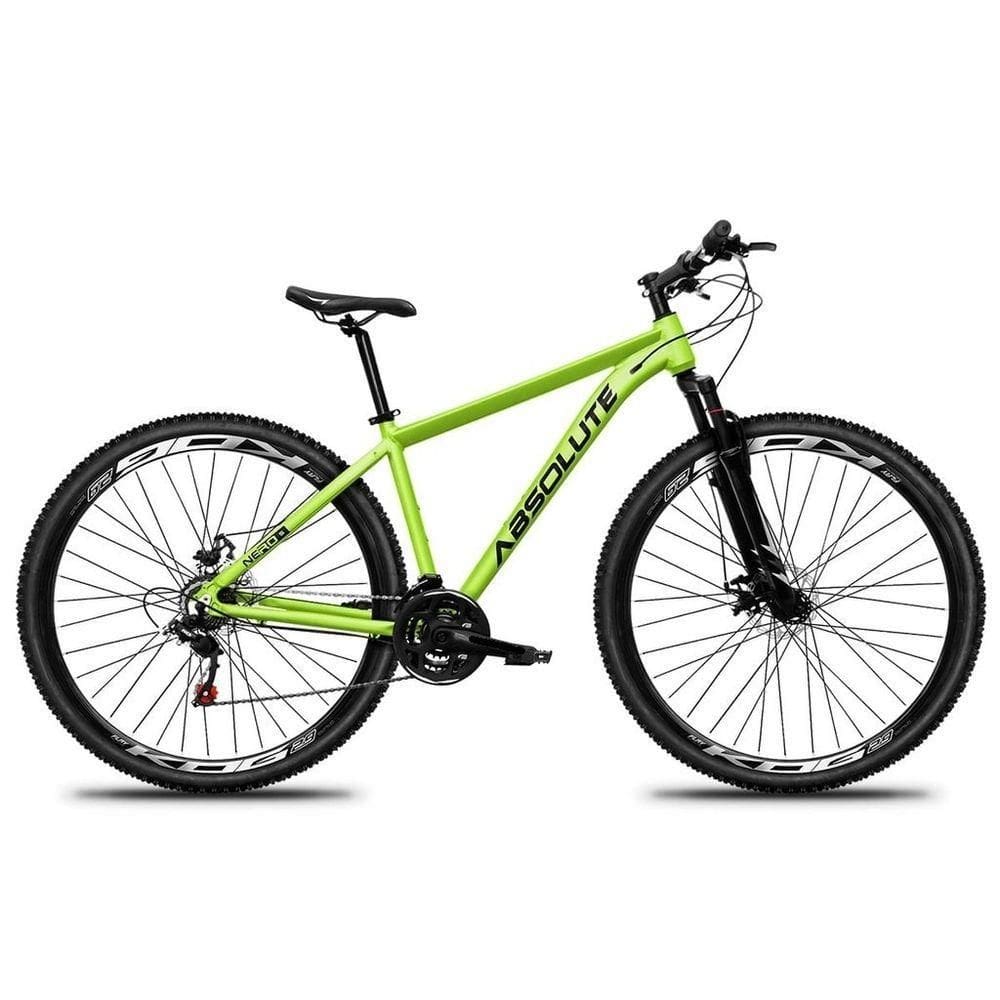 Bicicleta Aro 29 Absolute Nero 5 Alumínio 27v K7 Freio Disco Mecânico Garfo Suspensão - Verde Tam.19