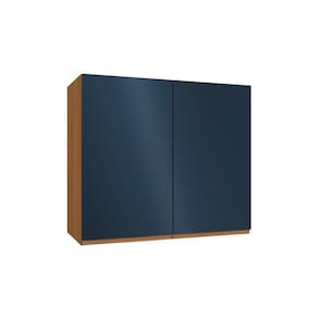 Armário Aéreo Cozinha Modulado Ciela R644 Com 2 Portas 80cm Canela-azul - Kappesberg