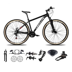 Bicicleta Aro 29 Absolute Nero 5 Freio Hidráulico K7 27v Garfo Com Trava Pneu Com Faixa - Preto Tam.23