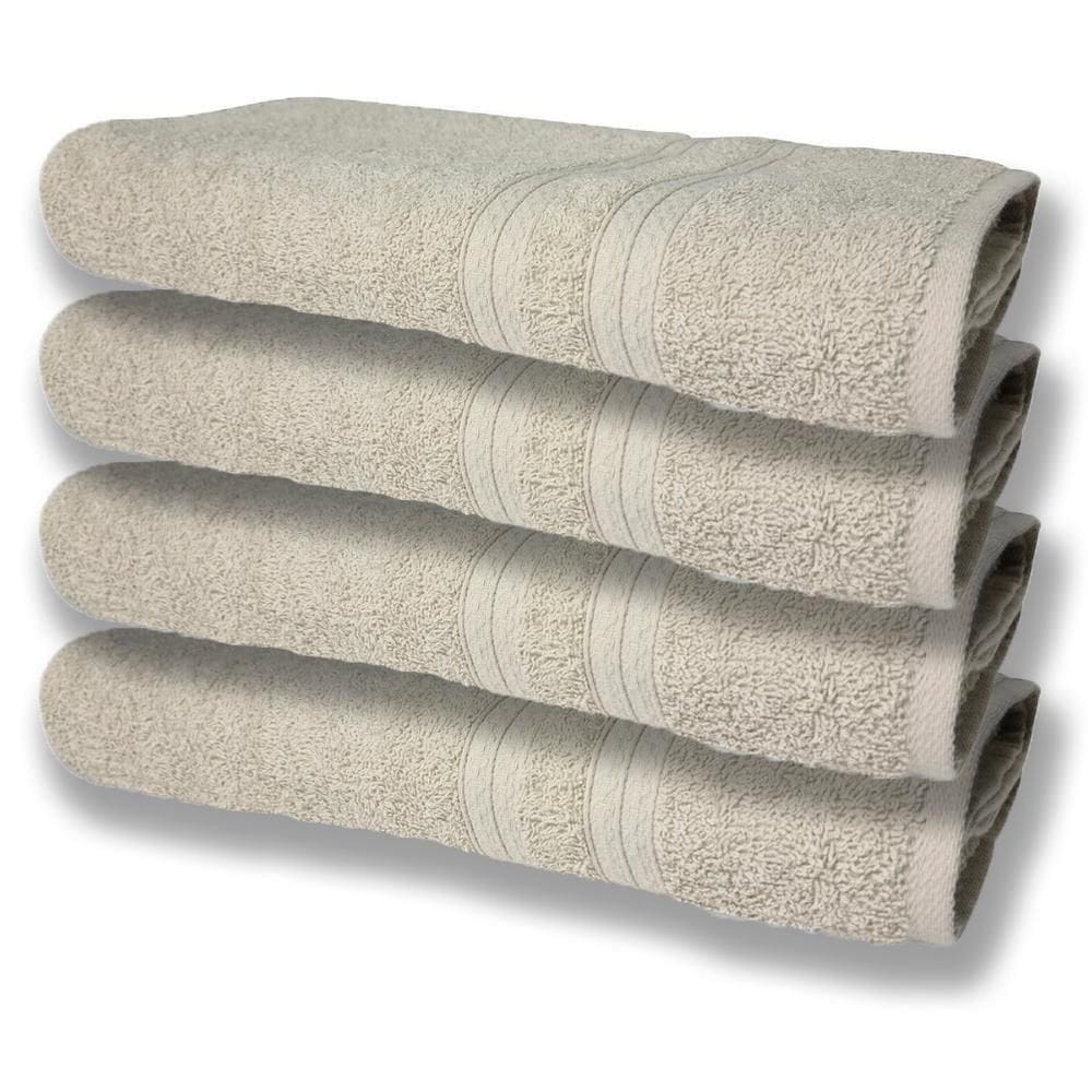 4 Toalhas Super Felpudas Grande E Grossa Algodão 80x150 Itália Soft Beka Bege Bege