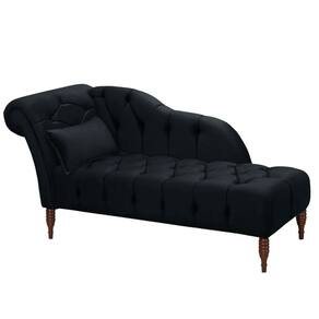 Chaise Longue Divã Montreal Veludo 160cm Speciale Home Preto
