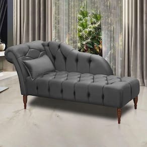 Chaise Longue Divã Montreal Veludo 160cm Speciale Home Chumbo