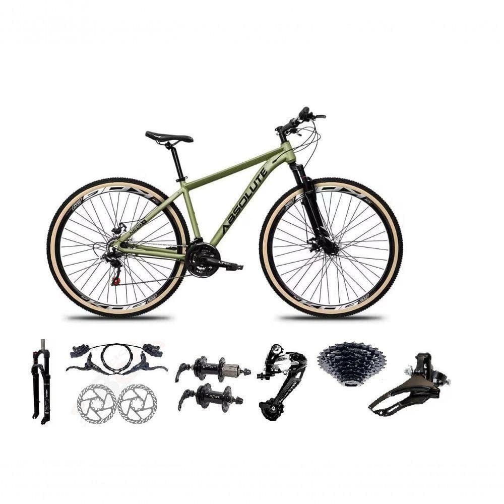 Bicicleta Aro 29 Absolute Nero 5 Freio Hidráulico K7 27v Garfo Com Trava Pneu Com Faixa - Oliva Tam.17