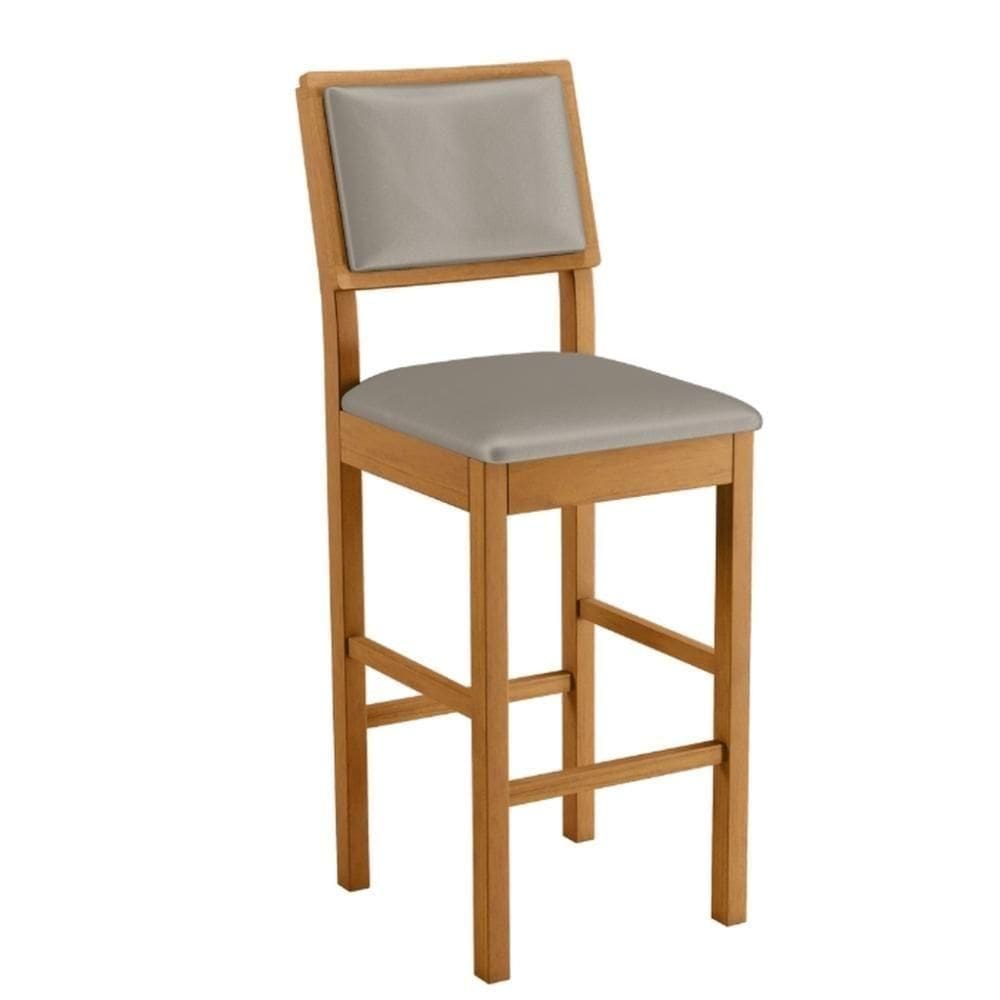 Banqueta Jade 04 Madeira Maciça Jcm Veludo Cinza