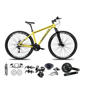 Bicicleta Aro 29 Absolute Nero 5 Shimano Altus 24v Freios Hidráulicos Garfo Com Trava - Amarelo Tam.21