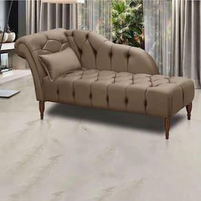 Chaise Longue Divã Montreal Veludo 160cm Speciale Home Castor