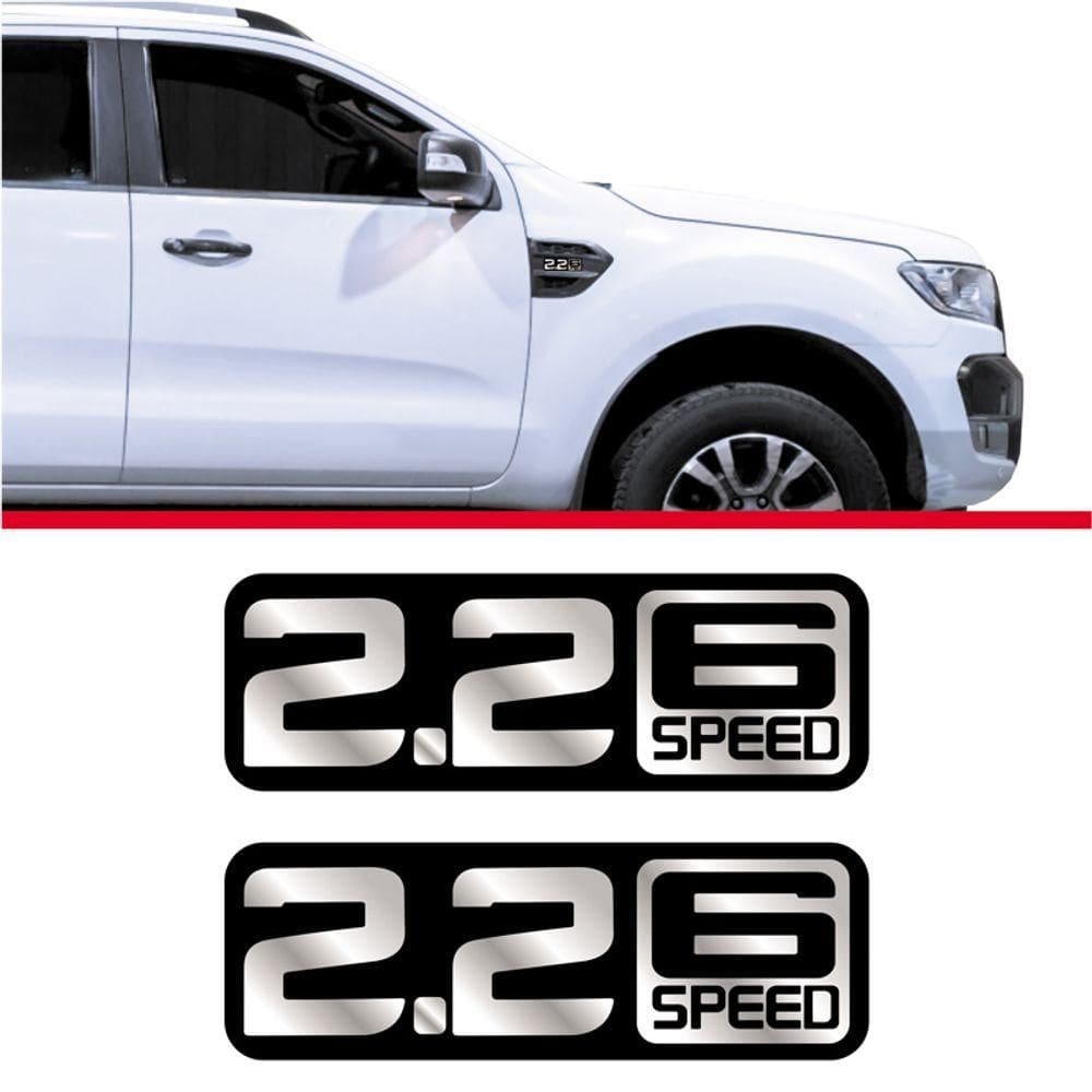 Par Adesivo Ford Ranger 2.2 Six Speed 2017 Rgar01 Preto