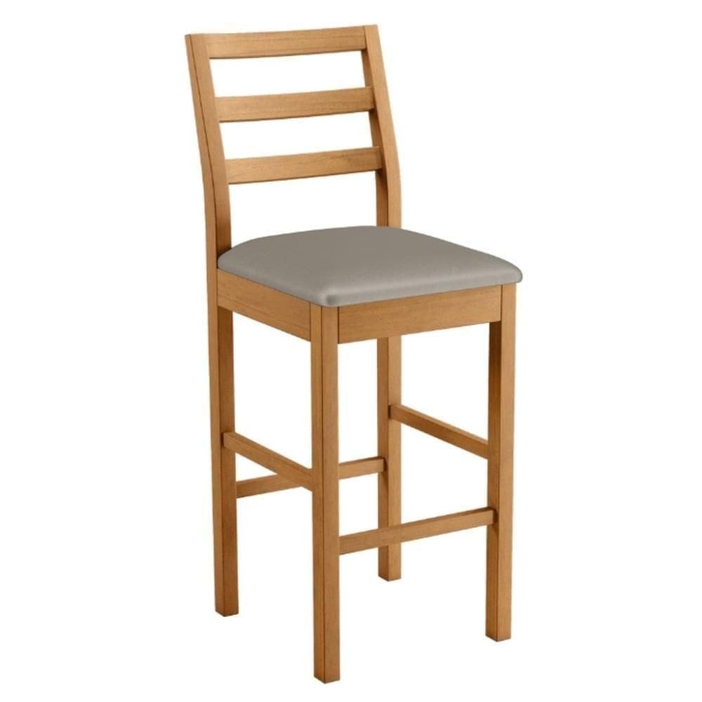 Banqueta Jade 02 Madeira Maciça Jcm Veludo Cinza