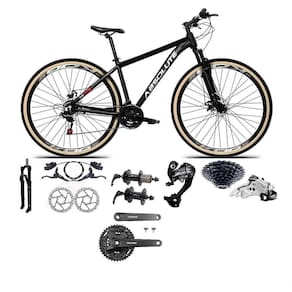 Bicicleta Aro 29 Absolute Nero 5 Câmbios 27v Shimano Altus Freios Hidráulicos Pneu Com Faixa - Preto Tam.23