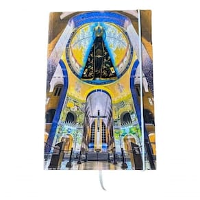 Caderno Sketchbook Grande Capa Religião Nossa Sra Catedral 21x14cm Miolo Sem Pauta Para Desenhar