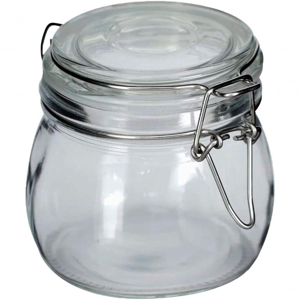 Kit 6 Potes De Vidro Tampa Hermético Vedação Conserva 500ml