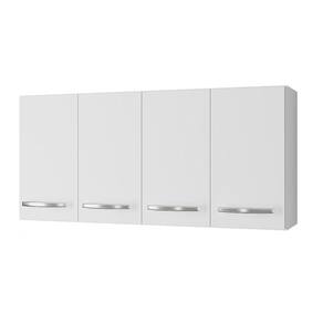 Armário Aéreo De Cozinha 1,20m Com 4 Portas Mara Branco - Moblis