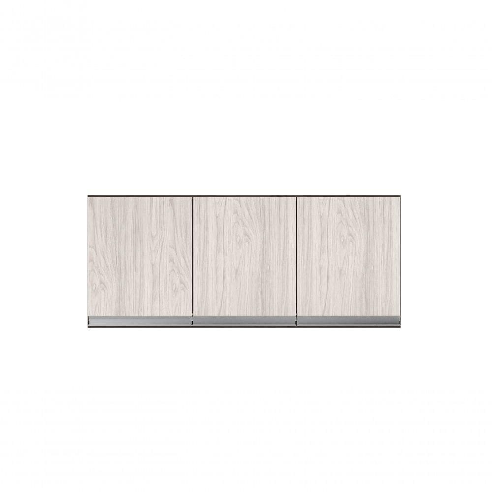 Armário Aéreo P- Cozinha Andreia 120cm C- 3 Portas Cast-avelã - Ajl Móveis