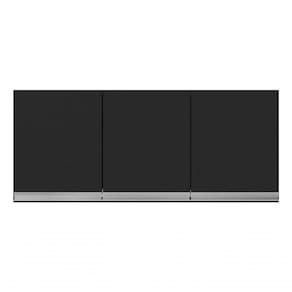 Armário Aéreo Multiuso P- Cozinha Andreia 120cm C-03 Portas Preto