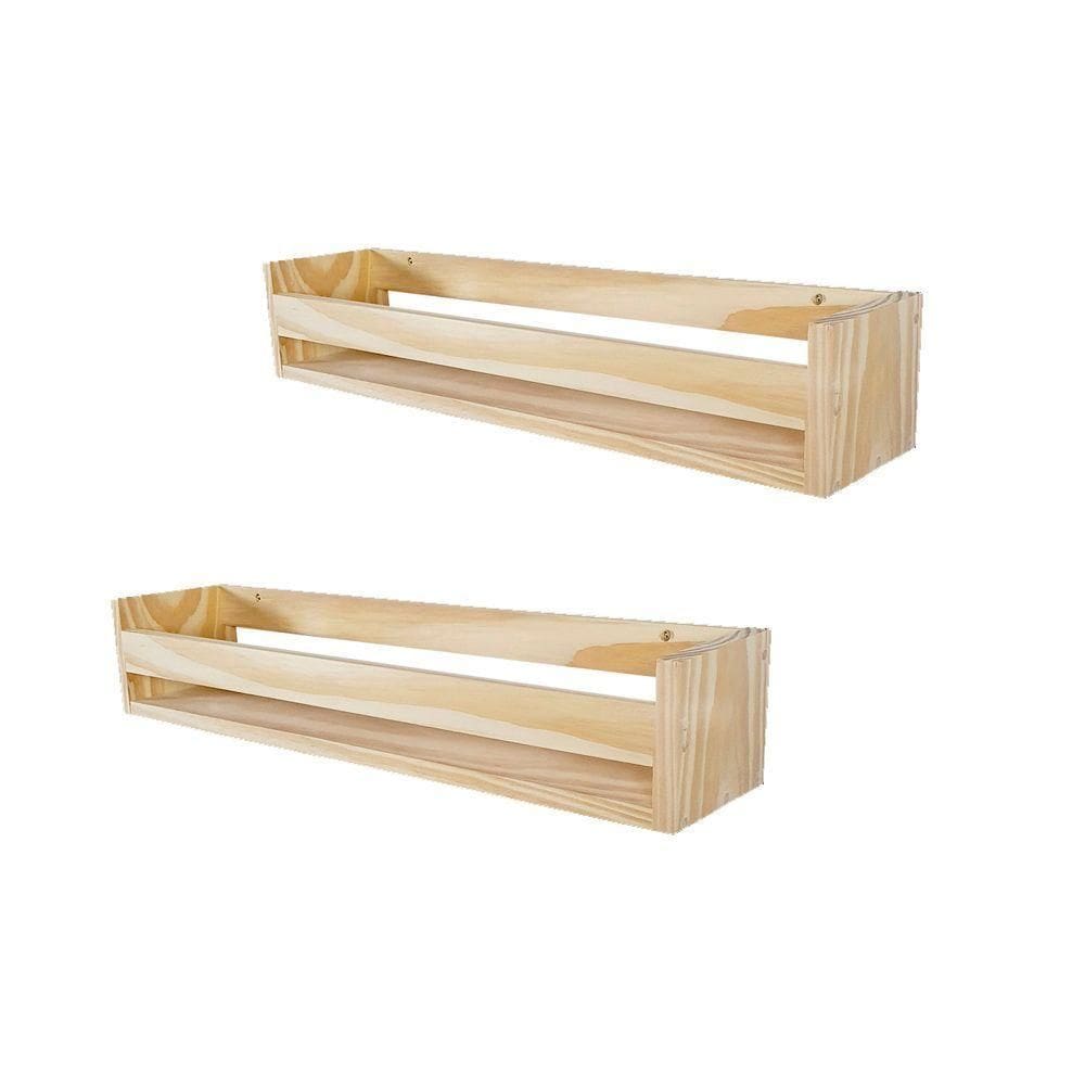Kit 2 Prateleiras Livros Cor Natural