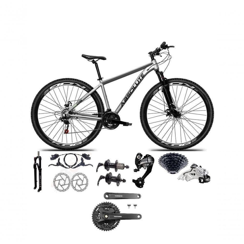 Bicicleta Aro 29 Absolute Nero 5 Câmbios 27v Shimano Altus Freios Hidráulicos - Cinza Tam.19