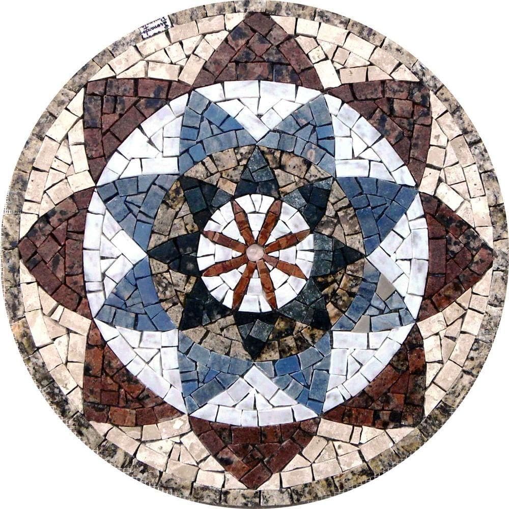 Mandala Indiana I Piso Mosaico Tamanho 120cm