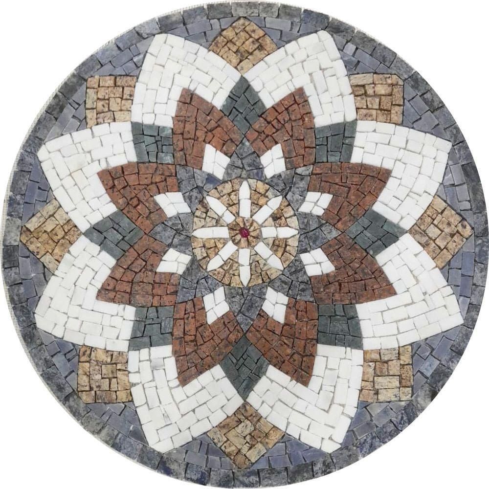 Mandala Indiana Piso Mosaico árabe Tamanho 100cm