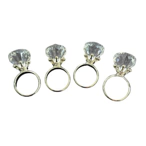 Anel Porta Guardanapo Cristal Acrílico Kit 4 Peças