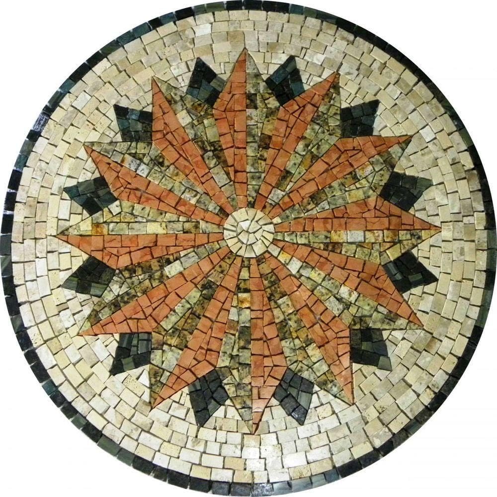 Rosa Dos Ventos Em Mosaico Rosa Do Engenho Tamanho 80cm