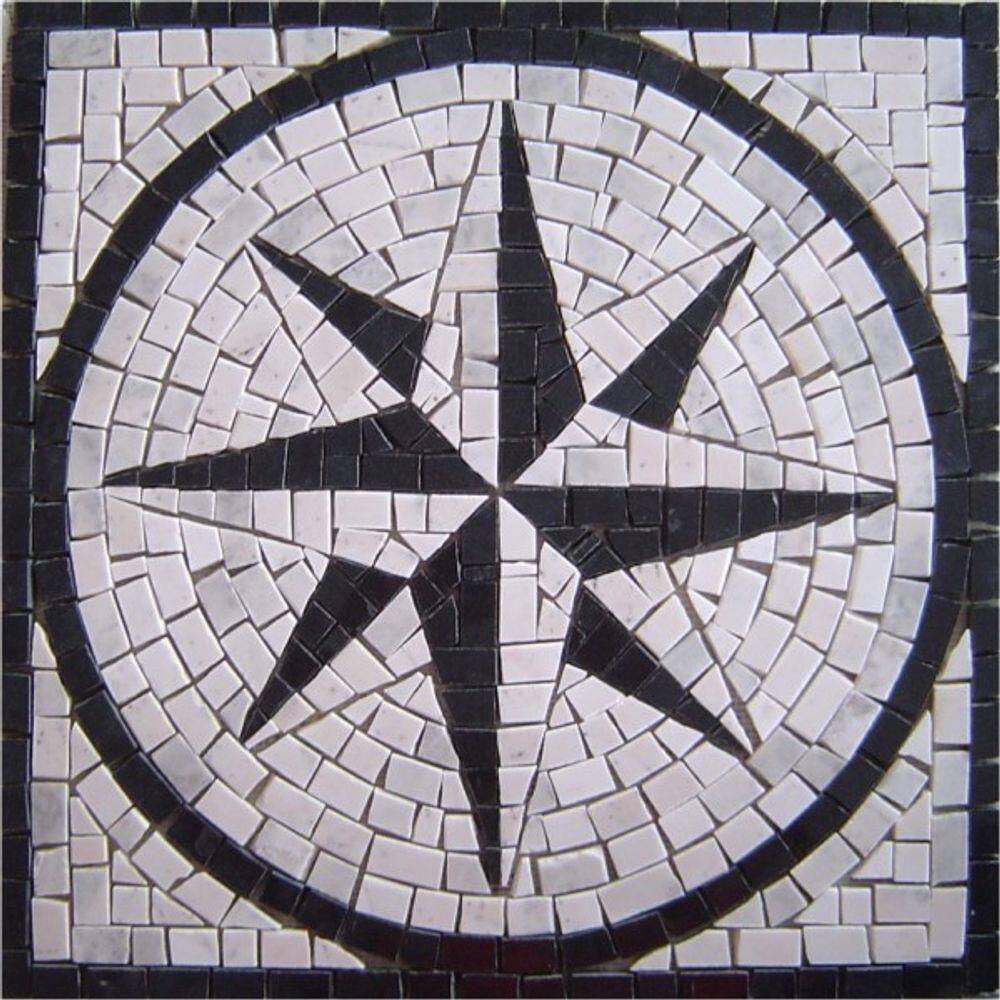 Rosa Dos Ventos Em Mosaico Rosone Fiorentino Tamanho 100cm