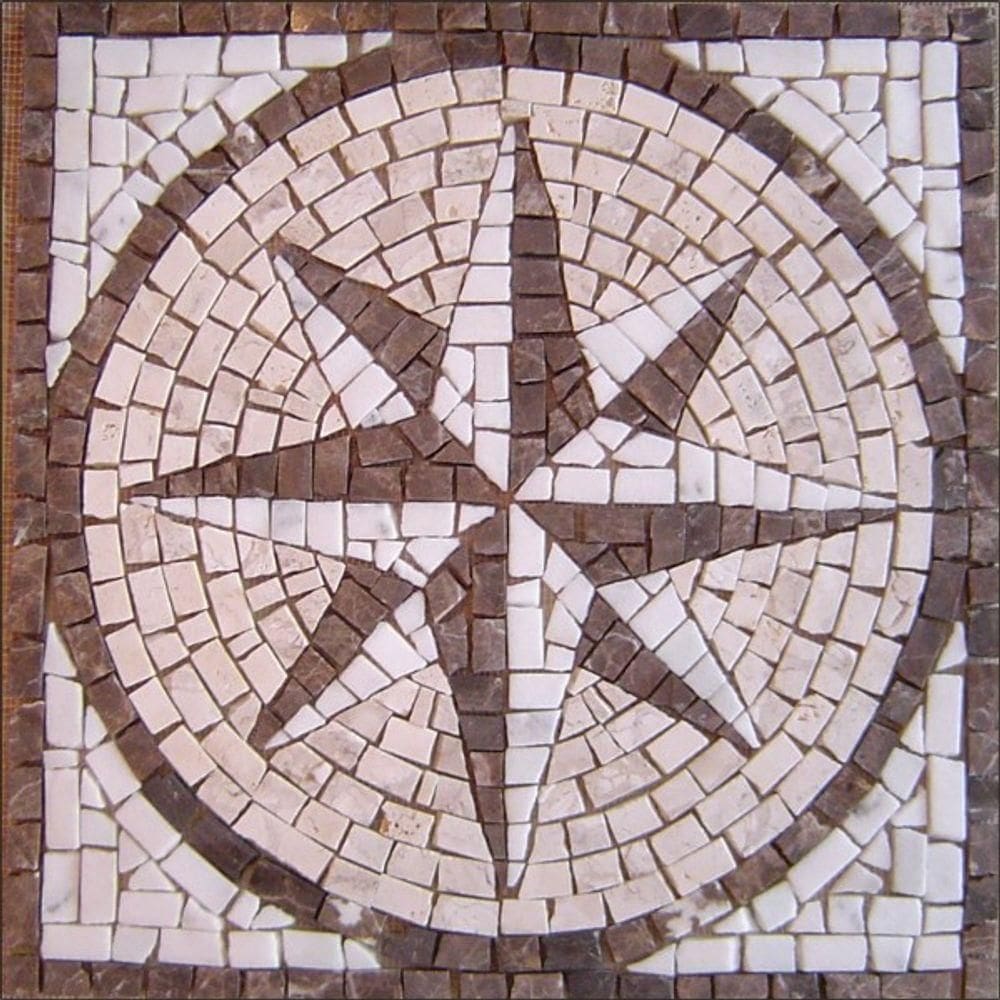 Rosa Dos Ventos Em Mosaico Rosone Fiorentino Iii Rústico Tamanho 90cm