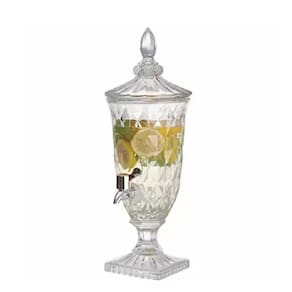 Suqueira De Cristal Dispenser De Bebidas Vidro 2l Com Torneira Luxo Vintage