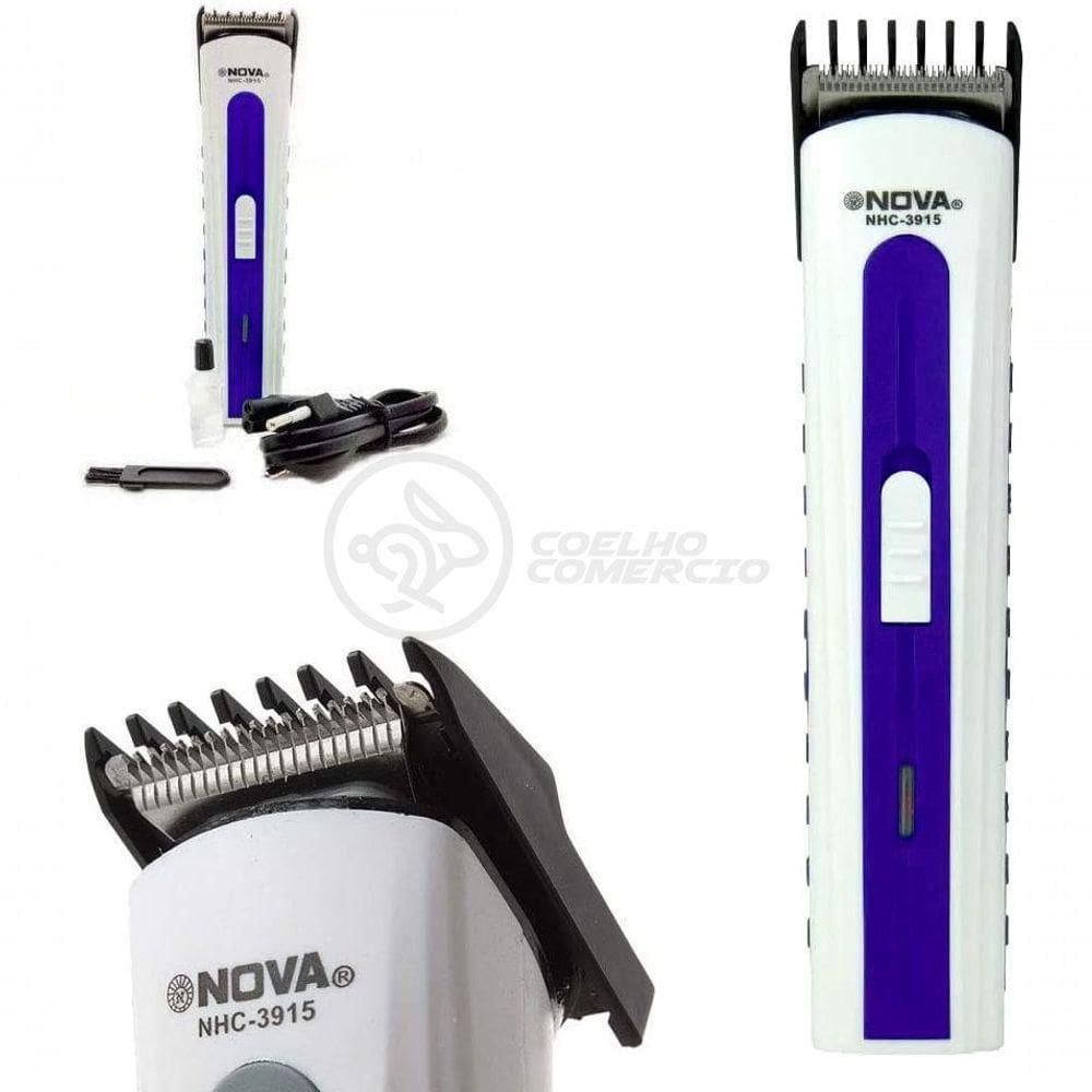 Máquina De Cortar Cabelo Barba Pelos Pezinho Portátil Nhc-3915 Bivolt Recarregável Azul - Nova
