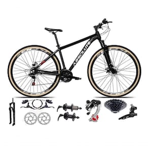 Bicicleta Aro 29 Absolute Nero 5 Câmbios Shimano 24v K7 Freios Hidráulicos Garfo Trava Com Pneu Faixa - Preto Tam.23
