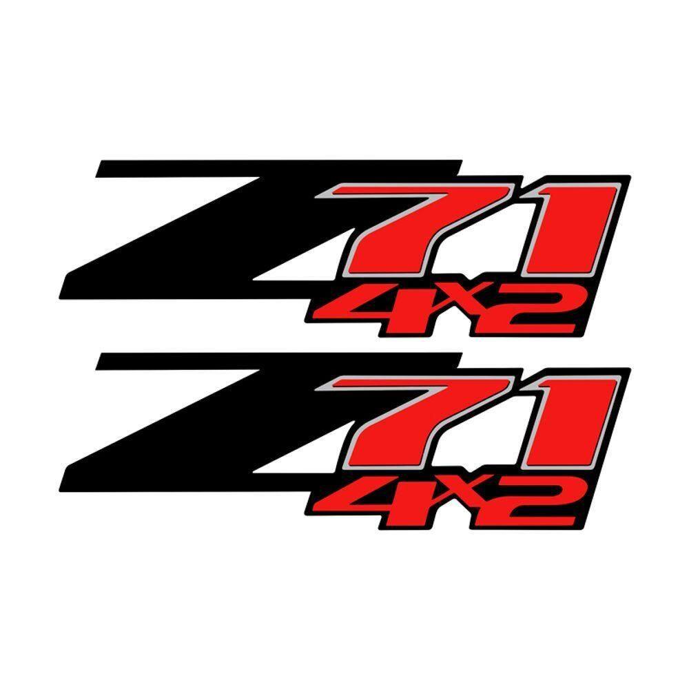 Par De Adesivos Chevrolet Z71 S10 Vermelho E Preto Lateral Vermelho