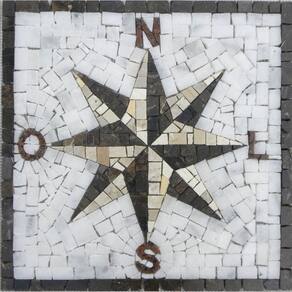 Rosa Dos Ventos Em Mosaico Com Letras Tamanho 70cm