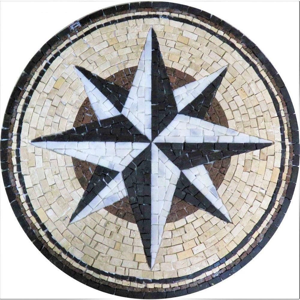 Rosa Dos Ventos Em Mosaico Rosa Dei Venti Tamanho 70cm