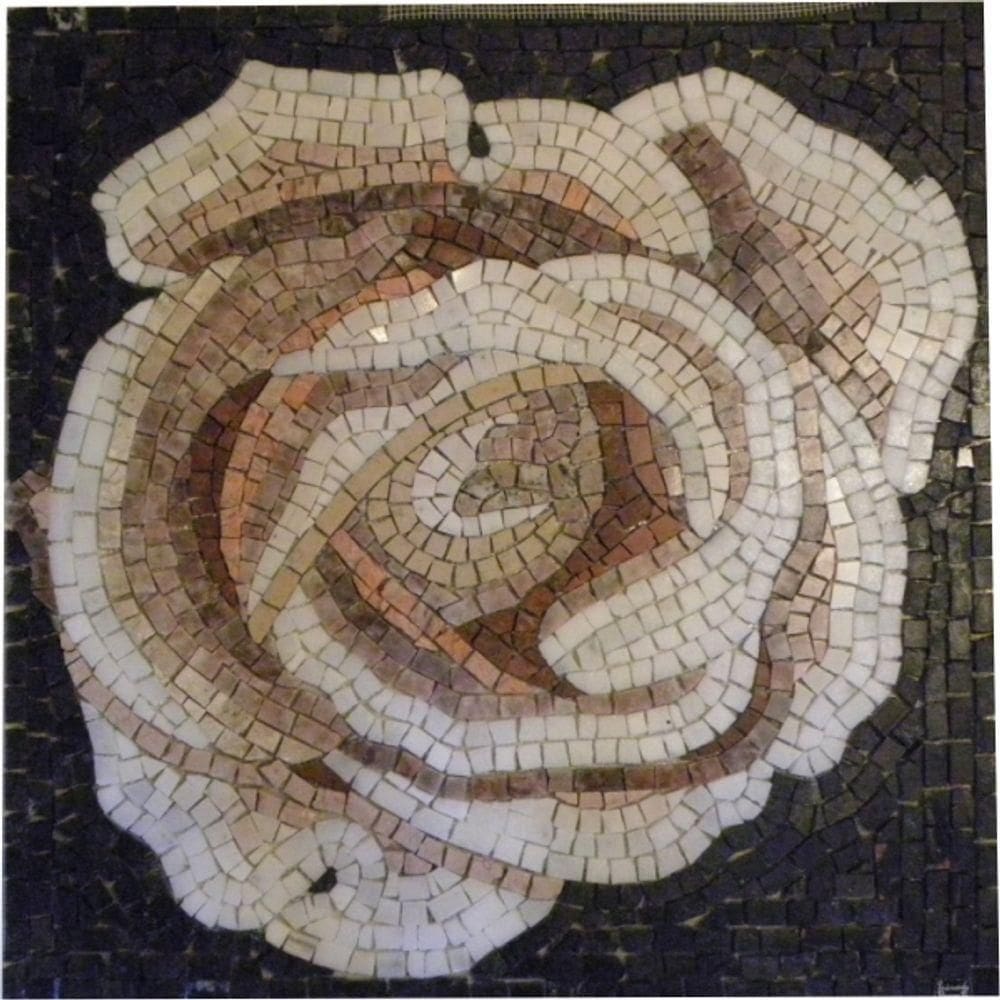 Mandala Mosaico Floral Rosa Branca I Tamanho 100cm