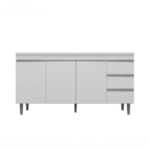 Armário Gabinete Para Pia Andreia S-tampo 150cm 3 Portas 3 Gavetas Branco - Ajl Móveis