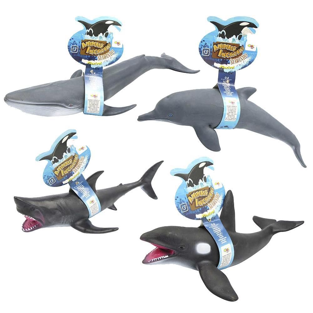 Animal Baleia Azul Tubarão De Pvc Animais Incríveis Marinho