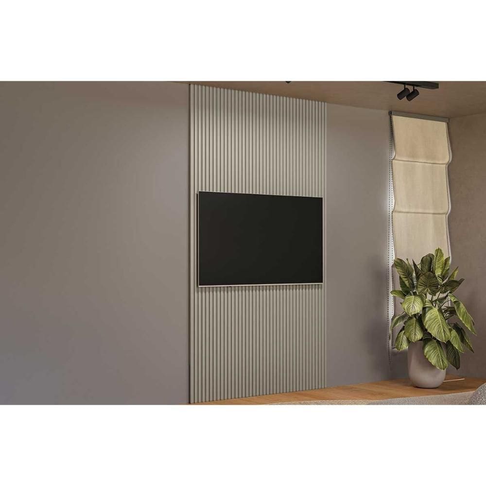 Módulo Ripado 140cm p/ Painel de Sala Gris Fosco - Linea Brasil
