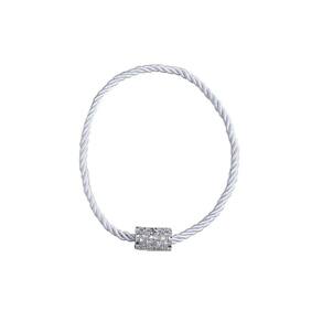 Abraçadeira Cortinas Bella Arte Infinity Strass Ímã Branco