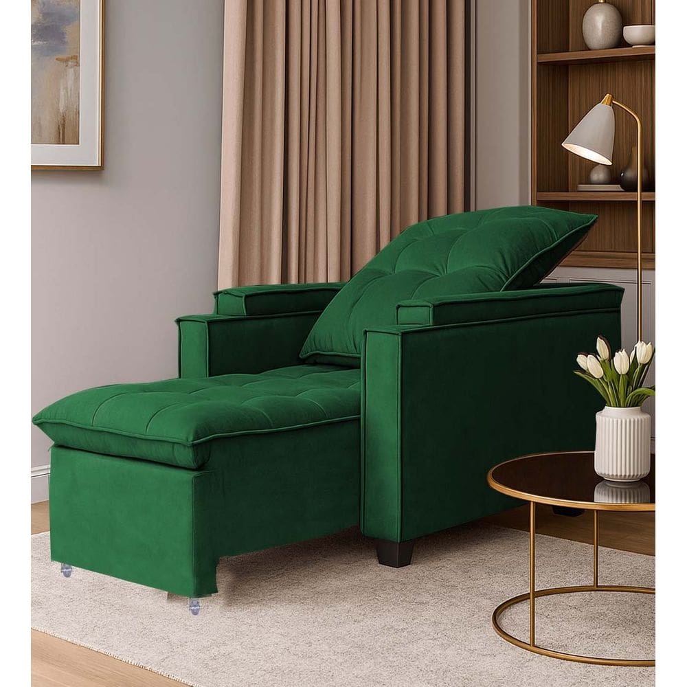 Poltrona Papai Reclinável Pulse Porta Copos Carregador usb Verde