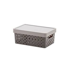 Cesto Organizador Com Tampa 29X19X12 Quadratta Cinza