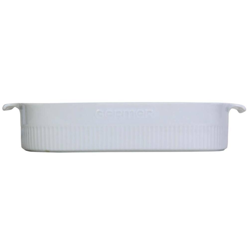 Travessa Retangular Porcelana 30x21cm Assar Servir Germer Branca Mesa Posta