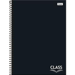 Caderno Espiral Capa Dura Universitário 10 Matérias Class 160f Foroni Preto