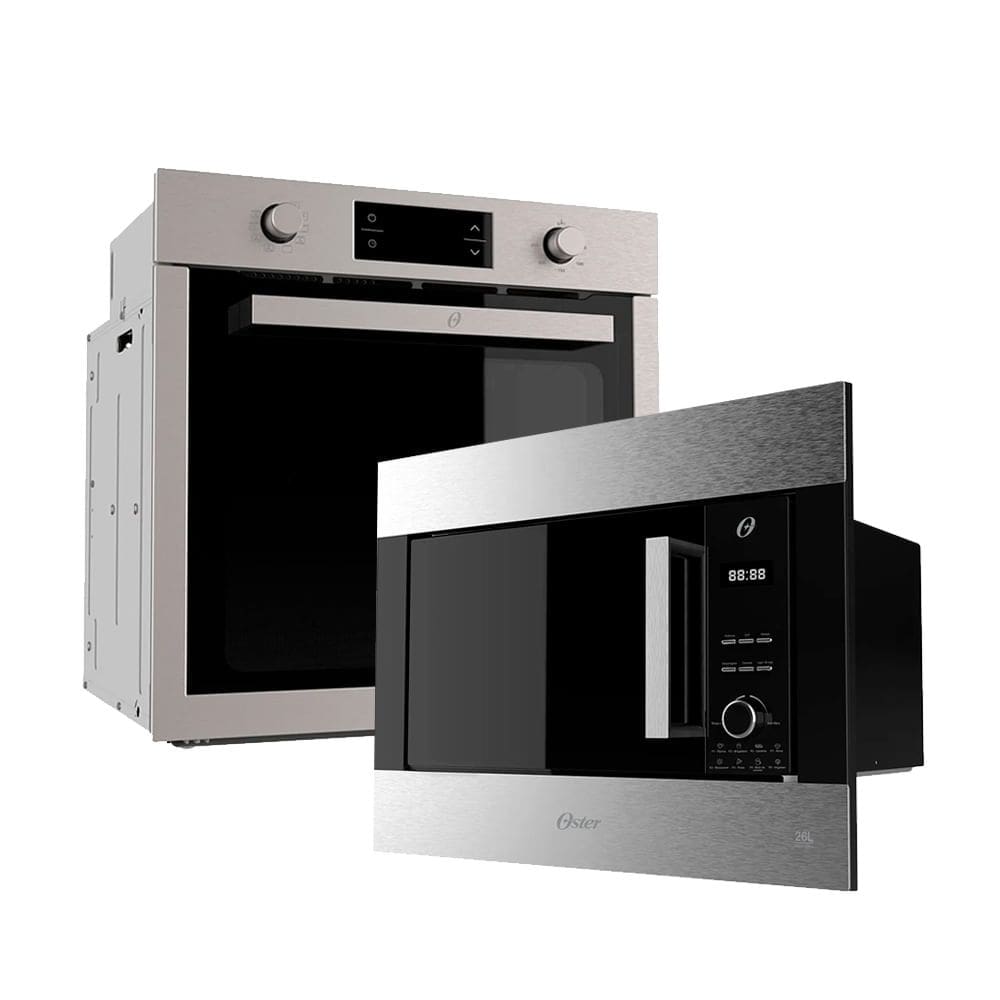 Kit Forno 75L e Micro-ondas 26L de Embutir Oster Black Inox - 220V
