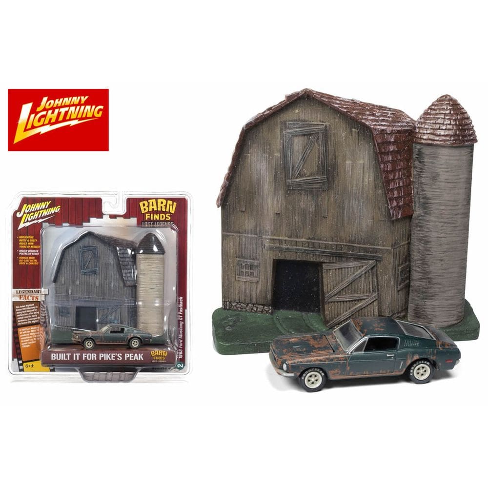 Diorama Ford Mustang 1968 1/64 Johnny Lightning Com Celeiro